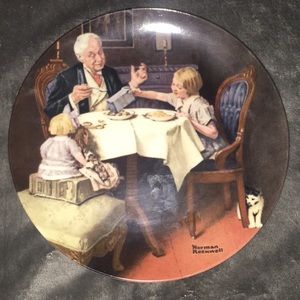 Vtg Norman Rockwell “the gourmet” plate